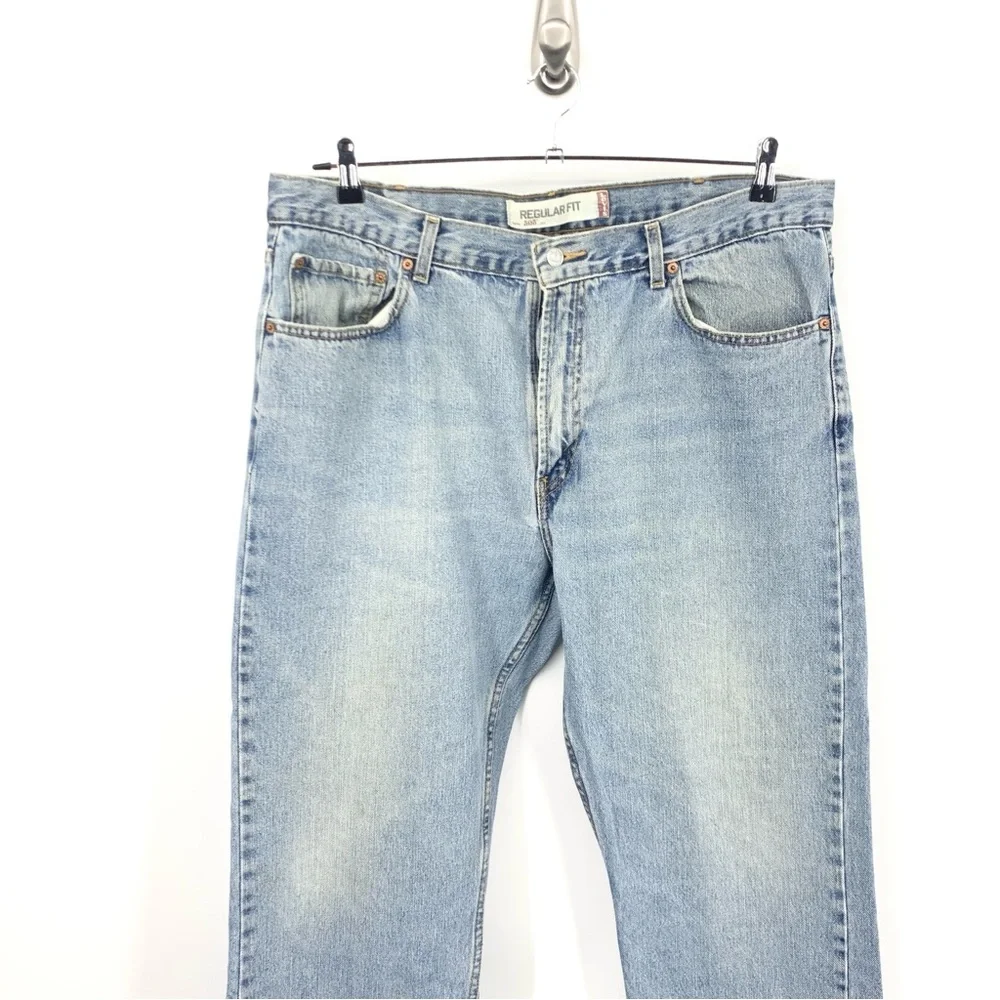 Levis Men Size 40 x 29 Jeans 505 Regular Fit Straight Light Pants Cotton Y2K 05 - Picture 2 of 8